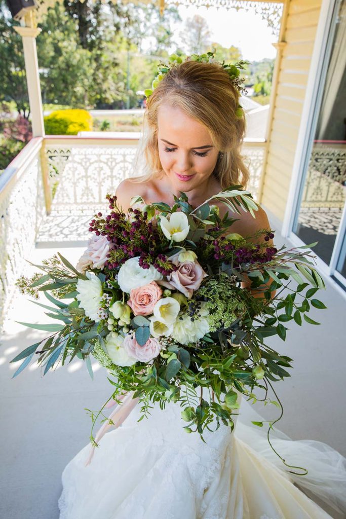 bride with bouquet