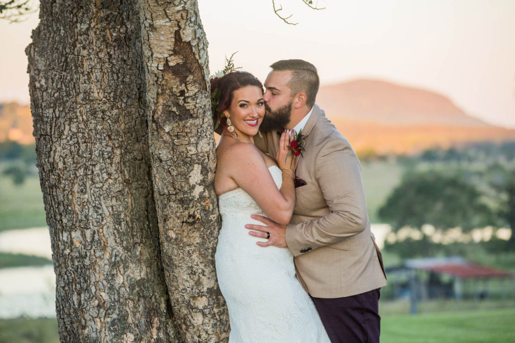 fun alternative wedding couple at yandina station sunshine coast