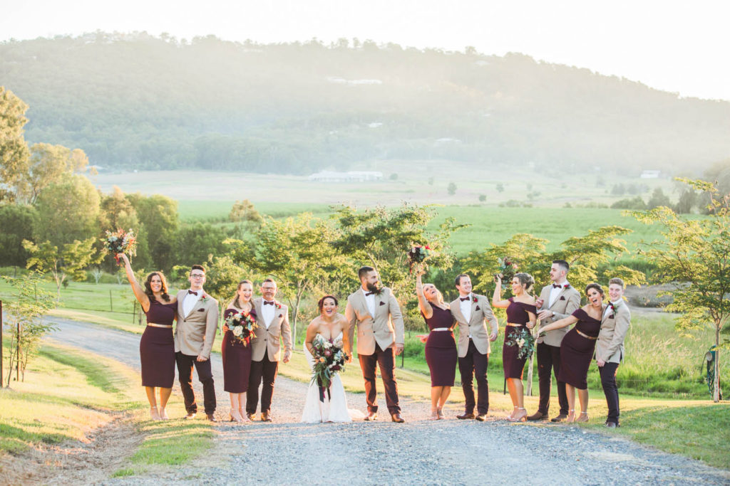 fun wedding party photo yandina station sunshine coast