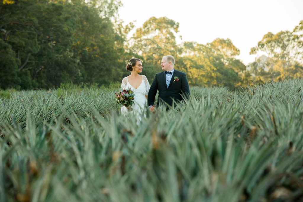 photograph of bridal couple at beerwah sunshine coast hinterland