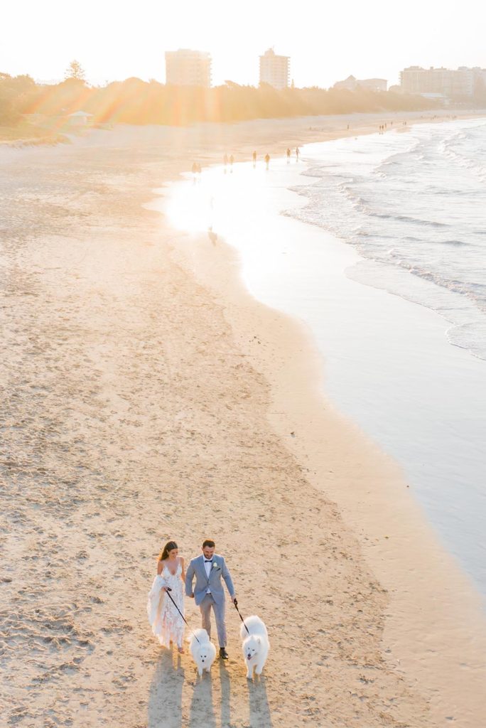 aerial photo over sunshine coast beach